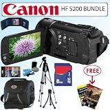 Canon VIXIA HF S200 10x Optical Zoom HD Flash Memory Camcorder and 8GB Accessory Bundle With Free Gift Package