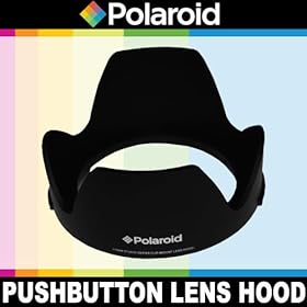 Polaroid Studio Series Lens Hood With Exclusive Pushbutton Mounting System - no more 'screwing around With Old Fashioned Threaded Hoods For The Nikon D40, D40x, D50, D60, D70, D80, D90, D100, D200, D300, D3, D3S, D700, D3000, D5000, D3100, D3200, D7000, D5100, D4, D800, D800E, D600 Digital SLR Came
