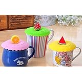 Rimobul Watertight Silicone Cup Lid Cover Block dust Leakproof Lid-Set of 3