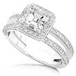 One of a Kind 1-1/2ctw Certified Asscher Diamond Engagement Ring in 18kt White Gold (GH/SI)