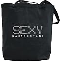 Canvas Tote Bag Black " Sexy Girls Kazakhstani " Kazakhstan Country