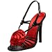 Miss Me Women's Dazzle-19 Slingback Flower Ornament Sandal,Black/Red,5.5 M US