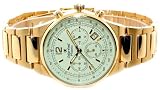 Oskar Emil Mens Phoenix 18ct Gold Plated Chronograph Watch with Cream Dial