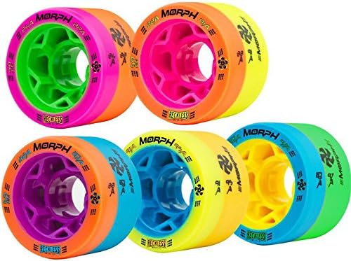 Reckless MORPH Quad Indoor Roller Derby Speed Skate Dual Durometer Wheels 8 Pk.