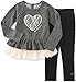 Calvin Klein Baby French Terry/Lace Tunic with Leggings Set, Black, 18 Months