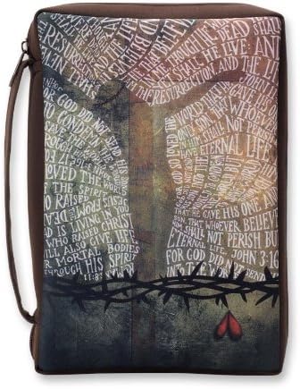 Bible Cover Empty Cross (Large: 6.5"W x 9.5"H)