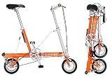 CarryMe USA SD-T Tangerine Bike Single Speed Portable Folding Pedal Bicycle