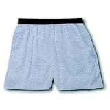 Solid Heather Gray 100% cotton jersey elastic waist boxer shorts Available in 5 adult sizes S-XXL false fly