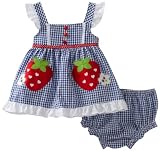 Youngland Baby-Girls 2 pc Set Infant Strawberry Seersucker Sundress
