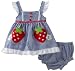 Youngland Baby-Girls 2 pc Set Infant Strawberry Seersucker Sundress, Blue Red, 12 Months