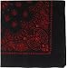 Black & Red Print Military 100% Cotton Trainmen Paisley Bandana (22" x 22")