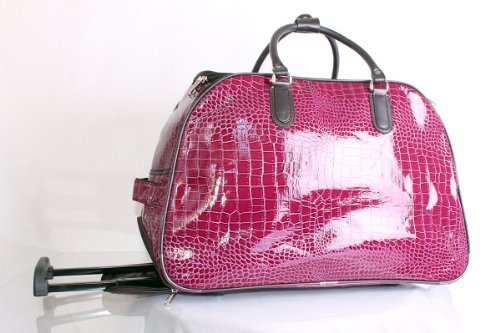 Purple Croc Ladies Luggage Travel Trolley Bag/Cabin Bag/Weekend bag