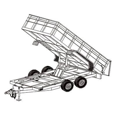 Hydraulic Dump Tandem Axle Trailer Blueprints