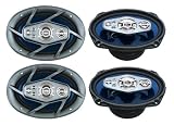 2 Pair Naxa NX-769 6x9 2000 Watt 6-Way Car Speakers