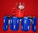 Set of 6 Hot Content Tea Coffee Glasses w/ Color Glass-Holders Made in Poland