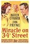 Miracle On 34th Street Poster 27x40 Maureen O'Hara John Payne Edmund Gwenn