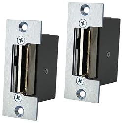 Electric Door Strike Remote Unlock Mechanism for Security Alarms, Keypad Entry, & Audio Video Door Phone Intercom Systems (12V DC) - Bonus Pack of 2