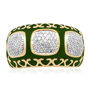 Sterling Silver Enamel Diamond Ring (1/3 cttw, I-J Color, I2-I3 Clarity)
