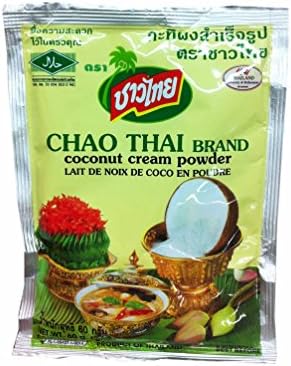10 Packs of Coconut Cream Powder, From Chao Thai Brand, Halal Certifications. (60 G/ Pack)
