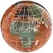 3 Amberlite Gemstone World Globe Paperweight
