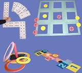 FT Out Door Games Set of 4 Hopscotch, HoopLa, Dominoes, Tic Tac Toe.