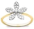 10k Yellow Gold Diamond Flower Ring (1/3 cttw, J-K Color, I2-I3 Clarity)