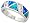 14K White Gold Rhodium Plated Sterling Silver Wedding & Engagement Ring Sterling Silver, Synthetic Opal Inlay Band in, w/ Brilliant Cut CZ stone Accents For Women 8MM ( Size 6 to 9) Size 6