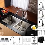 Kraus KHU102-33-KPF2220-KSD30ORB 33 Undermount Steel Sink
