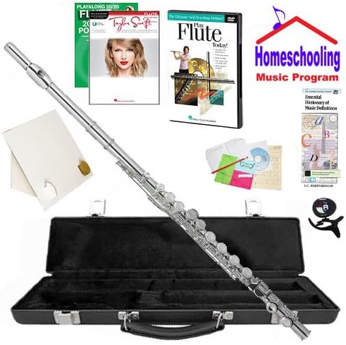 Homeschool Music - Learn to Play the Flute Pack (Taylor swift Pop Music Book Bundle) - Includes Student Flute w/Case, DVD, Books &amp; All Inclusive Learning Essentials