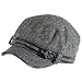 New Herringbone Tweed Military Cadet Cap Hat Black - Small / Medium