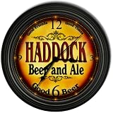 HADDOCK 'S Beer and Ale Cascading Pub Wall Clock