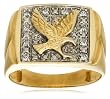 10k Yellow Gold Men's Diamond Eagle Ring (1/10 cttw, I-J Color, I2-I3 Clarity), Size 10.5