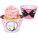 Paris Damask - Reversible Cupcake Wrappers (12)