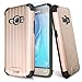 Galaxy J7 (2015) Case, Galaxy J700 Case, With TJS Tempered Glass Screen Protector, Slim Rugged Duo Hybrid Shockproof Armor Drop Protection Case For Samsung Galaxy J7/J700 (Rose Gold)