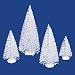 Set of 4 White Snow Flocked Artificial Mini Village Christmas Trees - Unlit