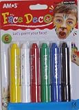 Face Crayons - Amos Paint Face Deco - Pack of 6 Colours