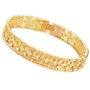 OPK 18K Gold Plated Noble Men's Stars Bracelet Bangle No Fade Hand Chain Men's Jewellery Best Gift! from Gemini.Goods