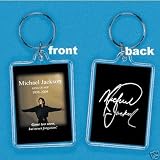 Michael Jackson Keychain 2x1" Tribute Funeral with Signature