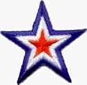 2" USA Star - 2 FOR THE PRICE OF ONE!! Red, White & Blue - Embroidered Iron On or Sew On Patches
