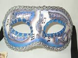 Blue Colombina Pergamena Venetian Mask
