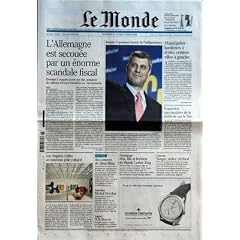 MONDE (LE) N? 19617 du 17-02-2008 L'ALLEMAGNE EST SECOUEE PAR UN ENORME SCANDALE FISCAL - KOSOVO - A QUELQUES HEURES DE L'INDEPENDANCE - MUNICIPALES - BANLIEUES A DROITE - CENTRES-VILLES A GAUCHE - EXPANSION SPECTACULAIRE DE LA PUBLICITE SUR LE NET - LOS ANGELES S'OFFRE UN NOUVEAU POLE CULTUREL - AUX SOURCES DU BLING-BLING - MICHEL DRUCKER - SOS BOURSE - MOI - FILLE ET HERITIERE DE MARTIN LUTHER KING - BERNICE KING - CHANSON - BURGER - ROCKER CEREBRAL - JACQUES DERRID...