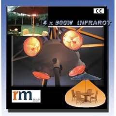 4x 500W Halogen Infrarot Heizstrahler Terrassenstrahler