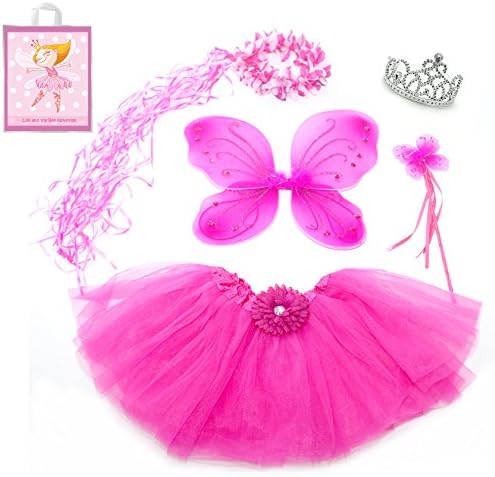 5 Piece Sparkle Fairy Princess Costume Set PLUS GIFT BAG