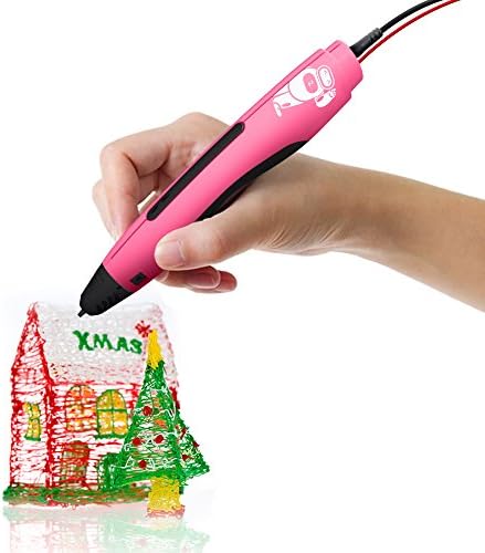 ETELIK Smart 3D Printing Pen Start Pack, Portable 3D Pen for Hobbyists, Crafters &amp; Artists, Children's 3D Model Printing &amp; Art Design, 3D Printer PLA Filaments Included (Pink)