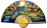 Select 40 or 60 Large Hand Painted Thai Silk & Bamboo Decorative Wall Fan