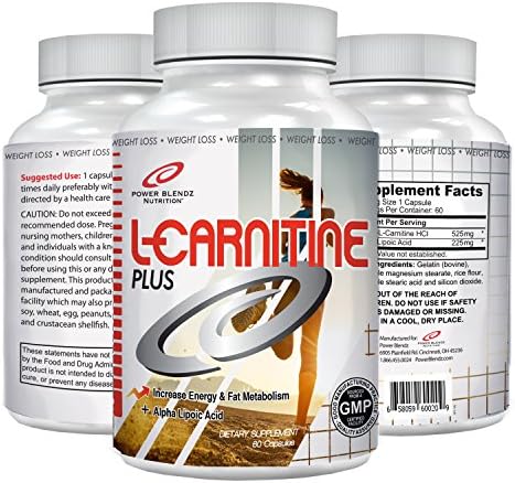 Power Blendz L-Carnitine Plus With Alpha Lipoic Acid Supplement Promotes Weight Loss By Converting Fat To Energy - 60 capsules