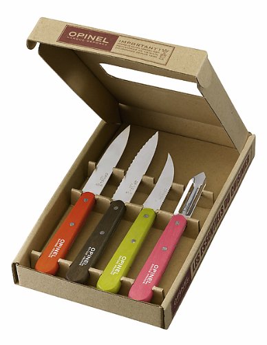 Opinel Knives 01452 Kitchen Set with Wood Handles