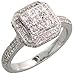 14 Karat Weissgold Fantasie Damen Radiantschliff Diamanten Ring, mit 1.10 Karat Brilliantschliff & unsichtbare Diamanten, (11mm) breit