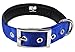 Downtown Pet Supply Deluxe Dog Collar - Padded Adjustable Dog Collar with Metal Buckle & D-ring - Machine Washable & Water Resistant Thick Dog Collar - Blue - M - Medium Dog Collar