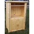 Lodgepole Pine Log Entertainment Center with 2 Doors and 2 Shelves